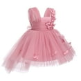 thumbnail image 2 of IBTOM CASTLE Toddler Baby Girls Birthday Party Dress Butterfly Embroidery Princess Tulle Tutu Wedding Pageant Evening Prom Ball Gown 18-24 Months Dusty Pink Butterfly, 2 of 8
