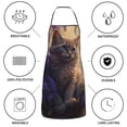thumbnail image 6 of Sikiie Purple Flower Lazy Cat Aprons for Kitchen Cooking Aprons, Chef Apron for Men Women Chef, 6 of 7