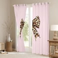 thumbnail image 3 of Manfei Vintage Leopard Print Bow Blackout Curtains Set of 2 (52x84 Each) for Teens Girls,Brown Cheetah Print Bowknot Window Curtains for Kids,Lightweight Room Decor, 3 of 6