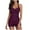 Wine, variant on Women's Tie Back Swimsuit High Waist Tummy Control Bathing Suit - One Piece Swimwear for Women