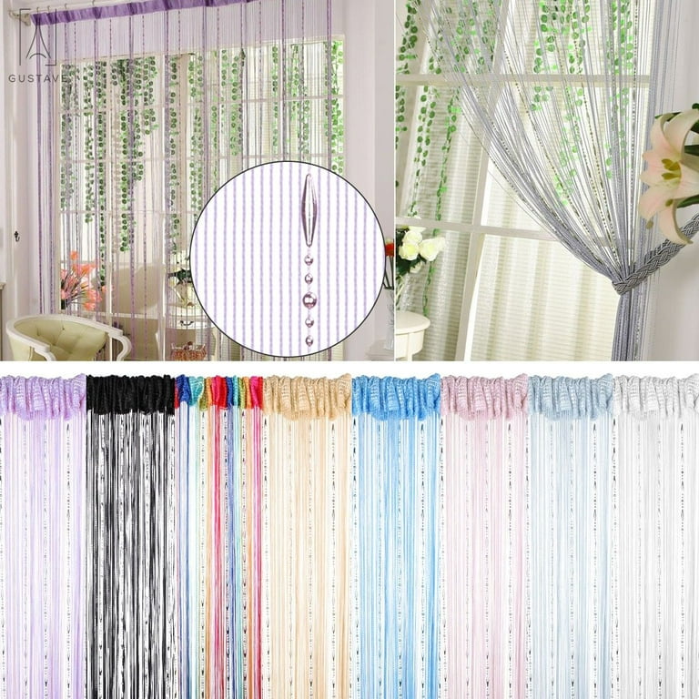 Crystal Glass Curtain Beads Door Window Bead Curtains Strings Decor Diy  100cm