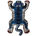 thumbnail image 5 of 5x3.3ft Tibetan Tiger Area Rug Hand Tufted High Pile Carpet, Machine Washable with Nonslip TPR Backing - Bedroom, Bathroom, Living & Dining Room Home Décor, 5 of 12