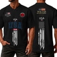 thumbnail image 6 of 250 Anniversary Men's Summer Graphic V Neck Short Sleeve Everyday Casual Tee 4Th of July Shirt Black L, 6 of 6