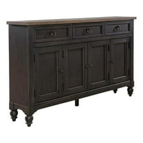 Bowery Hill Traditional Farmhouse Hall Buffet in Black Finish