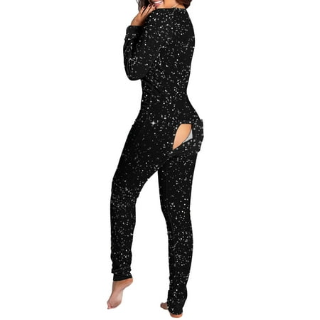 

Women s Sleepwear Jumpsuit Button-Down Print Functional Buttoned Adult Romper Jumpsuit Long Sleeve Romper Suit Cropped Jumpsuits for Women