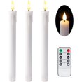 thumbnail image 1 of Stmarry Real Wax LED Flameless Taper Candles with Remote Timer, 9.65 Inches White Candlesticks, Wax Drip Battery Operated Tall Taper Candles with 3D Flickering Flame, 3 Pack, 1 of 8