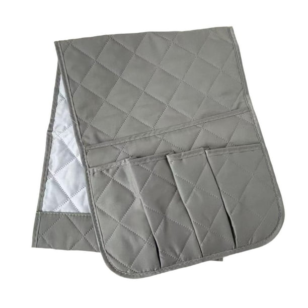 Organizador de reposabrazos para sofás y sillones, soporte antideslizante para mandos a distancia, Gris