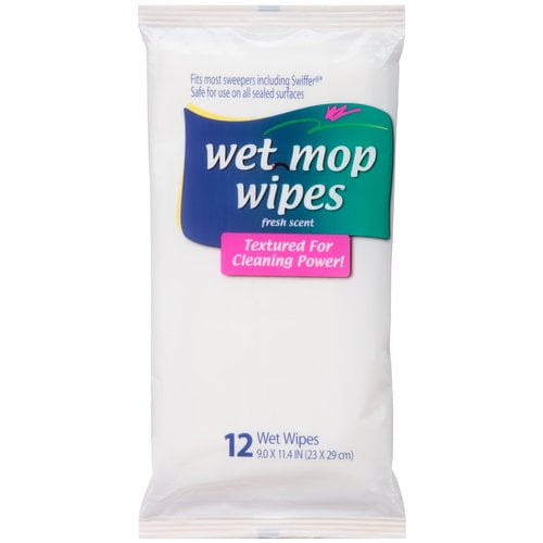 Wet Mop Wipes, 12 sheets
