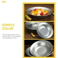 thumbnail image 6 of Raindrops Color Stainless Steel Fruit Bowl Kitchen Plate 20X20X4.4CM Silver, 6 of 7
