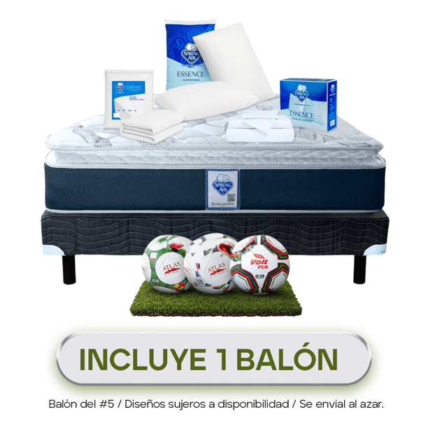 Paquete Colchon Queen Size Spring Air Smith + 2 Almohadas + Box + Cubre Colchon + Juego de Sabanas