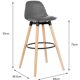 thumbnail image 5 of 2 Taburetes de Bar,taburetes Altos de Cocina,- Barra con Respaldo Capacidad , imitación de cuero + Patas de olmo , para Barra, Cocina (Gris) esquí esquí Gafas de esquí, 5 of 5