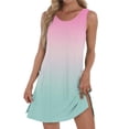 thumbnail image 2 of Liquidation d'Été 2025! Robe Grande Taille pour Femmes, Robe d'Été Décontractée Sans Manches à Col Rond Imprimée avec Poche, 2 of 5