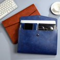 thumbnail image 3 of Large Capacity A4 Leather Document Pouch Business Office Information Bag, 3 of 6