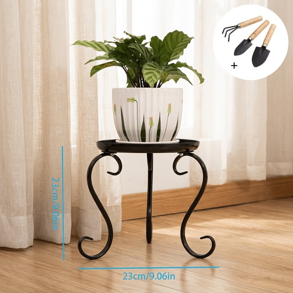 Plant Stand with 4-Tier Metal Shelves, Indoor Outdoor Flower Pot Rack for Patio