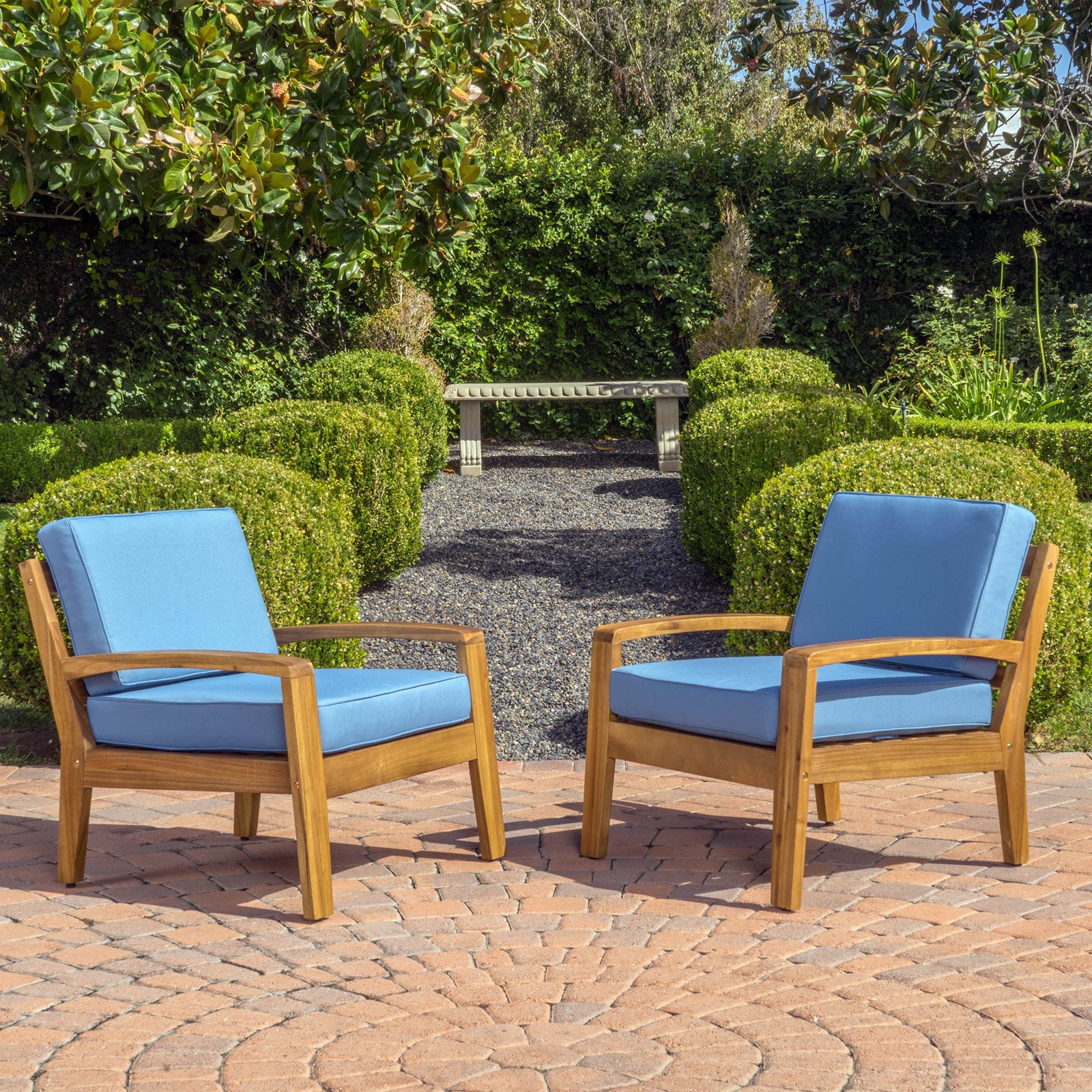 Gorlomi Wooden Patio Club Chairs with Cushions - image 3 of 6