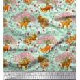 thumbnail image 1 of Soimoi Cotton Cambric Fabric Tree,Floral & Deer Animal Printed Craft Fabric by The Yard 42 Inch Wide, 1 of 1