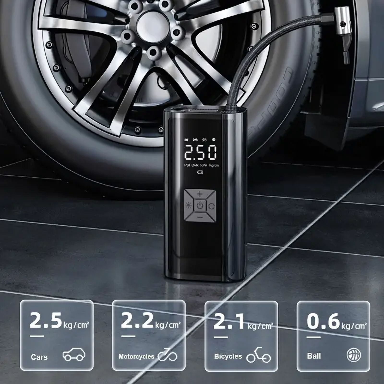 NEX-POW&nbsp;Tire Inflator Portable Air Compressor, 20000mAh & 4X Faster Cordless Tire Pump for Car, Motorcycle, Ball