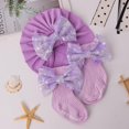 thumbnail image 3 of Miaouyo Newborn Hat and Socks Set, Sequined Bow Soft Casual Baby Girl Accessories, 3 of 7