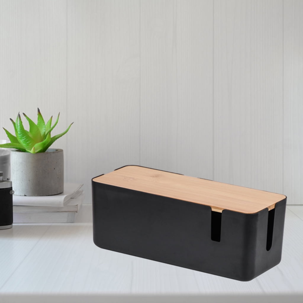 Fiocias Manta Computer Power Strips Hider Cable Management Box Holder Concealer Surge Black