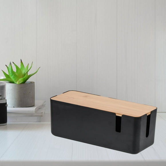 Tiras de alimentación para computadora, ocultador de cables, caja de administración de cables, , contra sobretensiones, mantiene a - Negro BLESIY Ocultador de gestión de cables