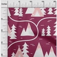 thumbnail image 2 of oneOone Cotton Silk Magenta Fabric Mountain Pattern Sewing Craft Projects Fabric Prints By Yard 42 Inch Wide, 2 of 5