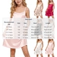 thumbnail image 3 of Fesfesfes Girls Satin Slip Dress Silky Summer Casual Wear, Spaghetti Strap Round Neck Casual Casual Wear Tank Dress, Soft SmoothOutfit for Kids Ages 5-14 Years, 3 of 7