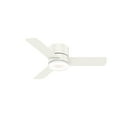 thumbnail image 2 of Hunter - Minimus Indoor Low Profile Ceiling Fan With Light, Remote, 44-inch, Fresh White, Casual-style, 3-speed WhisperWind Motor, 59452, for Living Rooms, Bedrooms, 2 of 17