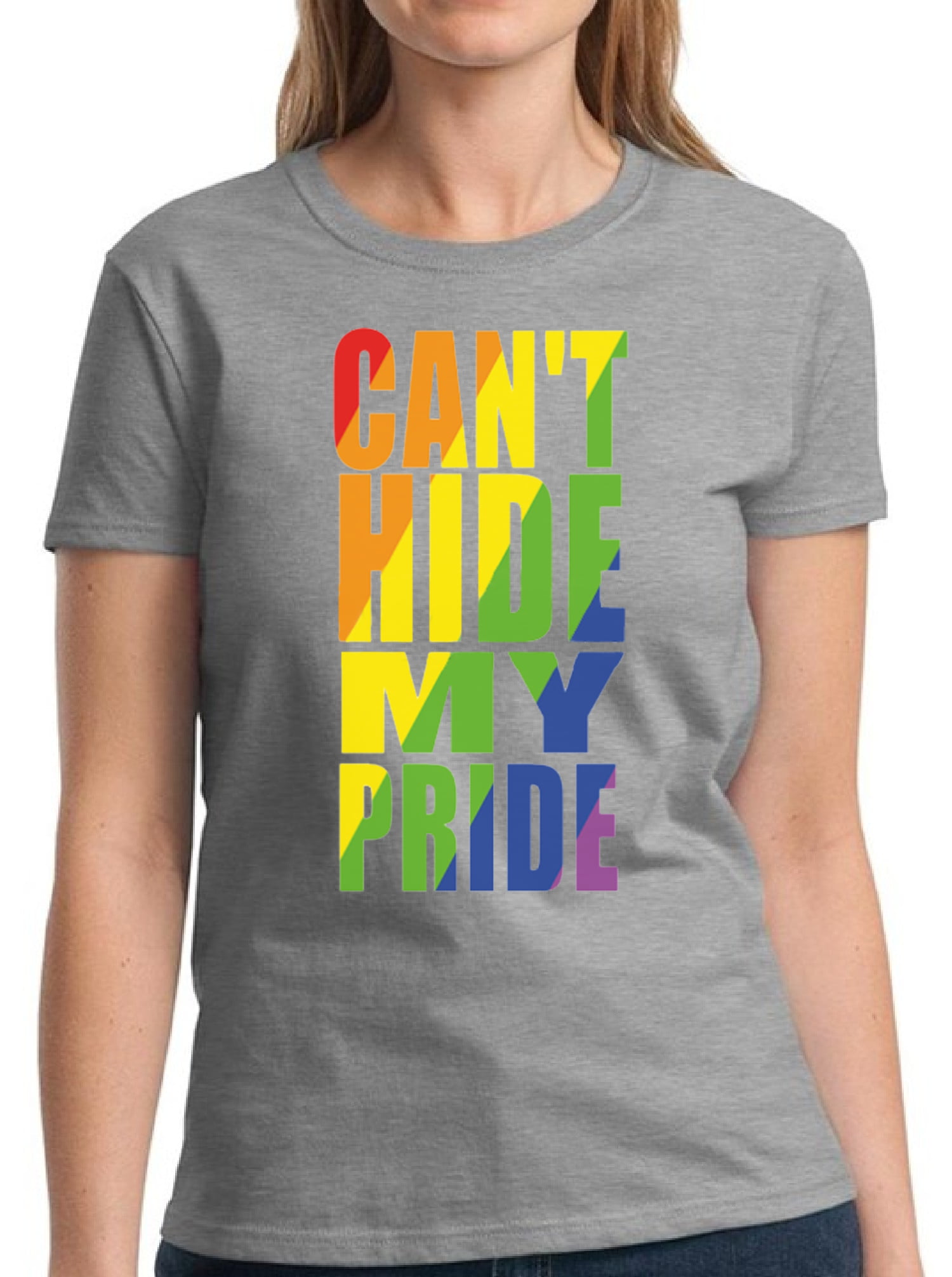 LGBT Can't Hide My Pride T-Shirt for Women - S M L XL 3XL Graphic - Pride Support Tee Shirt Gift Walmart.com