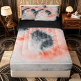 thumbnail image 2 of Erosebridal Retro Spiral Tie Dye Swirl Zipper Queen Comforter Set with Fitted Sheet and 2 Pillowcases,Smoky Watercolor Wash Zipper Bedding Set,Red Gray White,4 Pieces,Black Reversible, 2 of 6