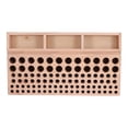 thumbnail image 1 of Portaherramientas de cuero de 3 rejillas y 98 agujeros, estante de madera para herramientas de marroquinería, soporte de almacenamiento para herramientas de trabajo de cuero, regalo, 1 of 14