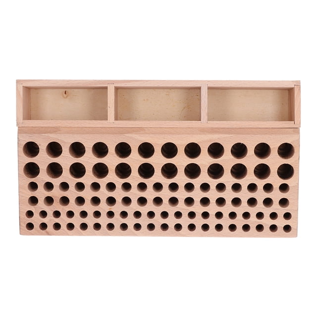 Portaherramientas de cuero de 3 rejillas y 98 agujeros, estante de madera para herramientas de marroquinería, soporte de almacenamiento para herramientas de trabajo de cuero, regalo
