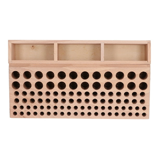 Portaherramientas de cuero de 3 rejillas y 98 agujeros, estante de madera para herramientas de marroquinería, soporte de almacenamiento para herramientas de trabajo de cuero, regalo