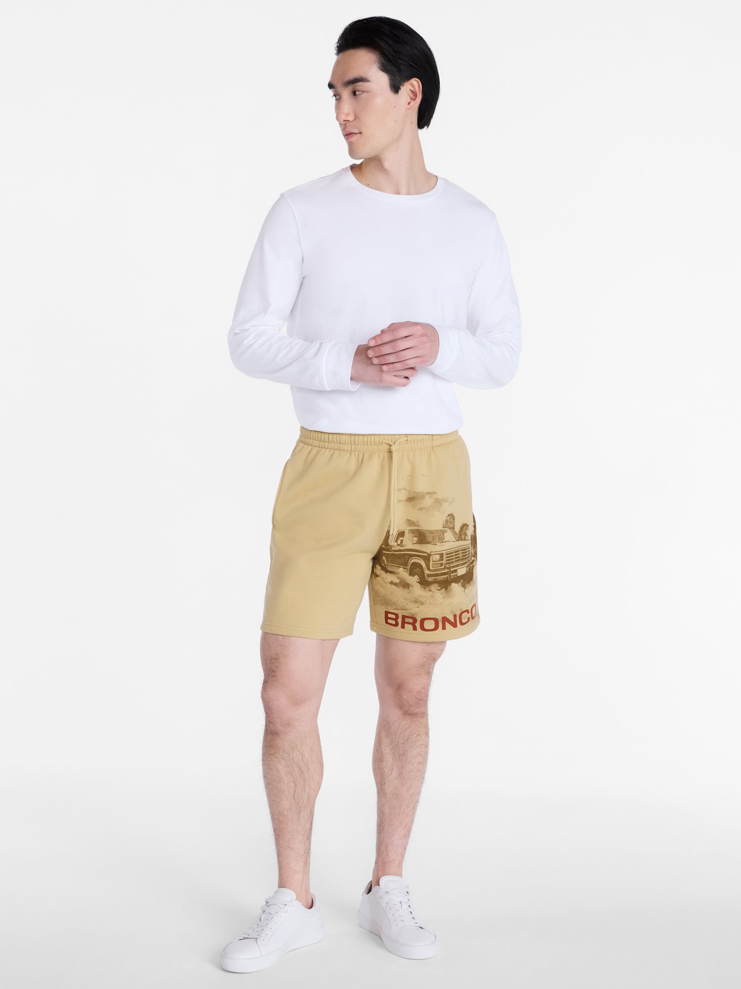 Ford Bronco Men's and Big Men's Fleece Jogger Shorts, Sizes XS-3XL