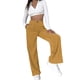 thumbnail image 1 of Pantalones Casuales De Mujer Cintura Alta Pierna Recta Suelta Cómodo Color Puro Pantalones Casuales De Mujer Caqui M, 1 of 5
