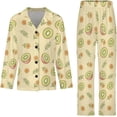 thumbnail image 4 of Top-kevin Womens Pajamas Set Hearts Leopard Lips Pattern Soft Long Sleeve Sleepwear Button Down Sets, 4 of 12