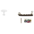 thumbnail image 1 of Escritorio redondo de casa de muñecas,Muebles de mesa redonda en miniatura para casa de muñecas 1 12,Porta incienso,Figura de escritorio con quemador de incienso de barco con calavera,Estatua, 1 of 7