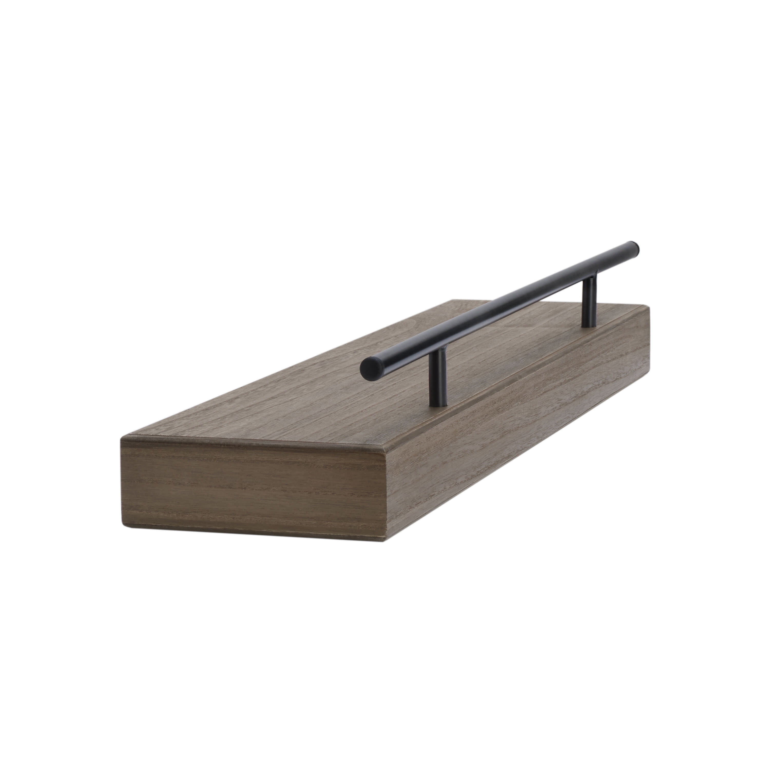Melannco Hotel Essentials 24 Inch Natural MDF Shelves with Metal Rail Brown