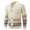 White, variant on GBSYEWXS Pullover Sweater For Men Long Sleeve Jacquard Print Cardigan Warm Outwear V-Neck Sweaters Green