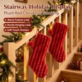 thumbnail image 7 of 1 Pack Red Striped Plush Christmas Stocking, Faux Fur Cuff Large Capacity Xmas Hanging Stocking, Washable Reusable Festive Gift Pouch for Fireplace & Christmas Tree Holiday Decoration, 7 of 7