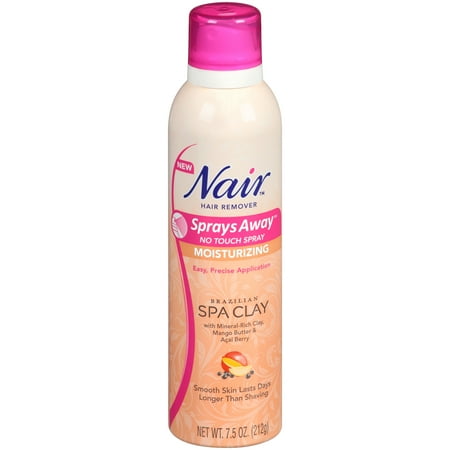 Nair Sprays Away Moisturizing Spray Brazilian Spa Clay Hair Remover 7.5 oz. Can