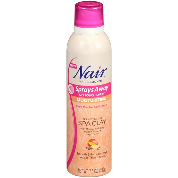 Nair Sprays Away Moisturizing Spray Brazilian Spa Clay Hair Remover 7.5
