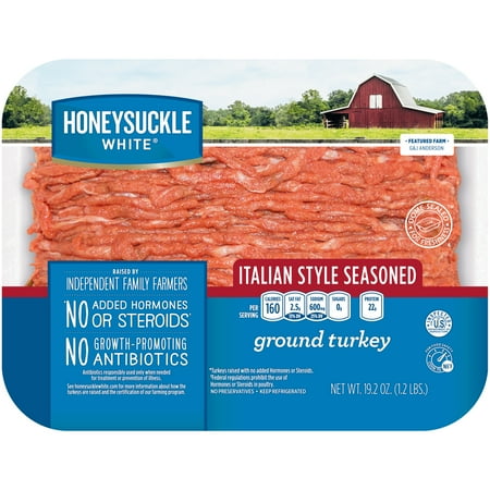 Honeysuckle White® Italian Style Seasoned Ground Turkey Tray, 1.2 lbs