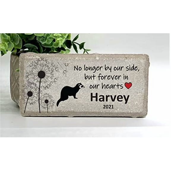 Ferret Memorial Stone - Real Stone Personalized by$$Garden & Patio