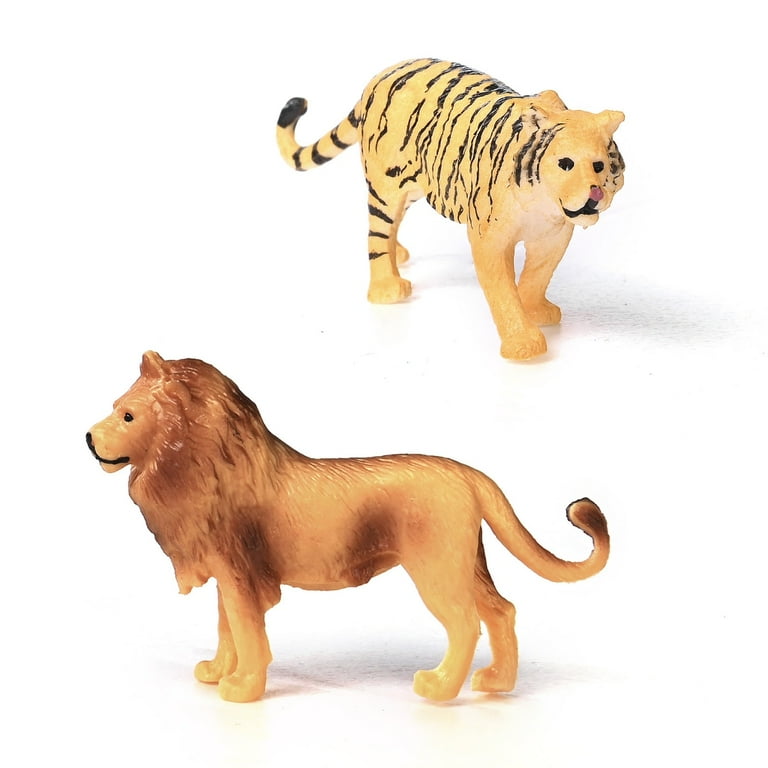 Kids Animal Jungle Zoo Models Playset Zebras Lion Tiger Horse