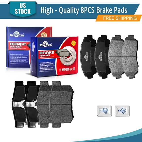 YXPCARS 8PCS Ceramic Brake Pads for Honda CR-V 2007-2011 All Models Acura RDX 2010-2012 FWD, Front & Rear D1089 D1086