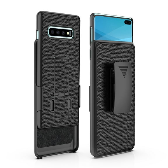 Samsung Galaxy S10 Plus Belt Case Clip Holster, Dteck Heavy Duty Shockproof Rugged Holster Case Cover with Belt Swivel Clip and Built in Kickstand For Samsung Galaxy S10  6.4 inch, Black