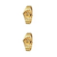 thumbnail image 2 of Sonducket Reloj deportivo para hombre con agujeros, reloj de mecánico de lujo resistente al agua, ajustable, portátil, dorado completo Oro completo 2piezas, 2 of 6