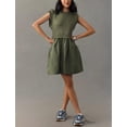 thumbnail image 3 of Vestido tipo sudadera sin mangas Majdan ArmyGreen para mujer, 3 of 4