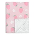 thumbnail image 1 of Manta de bebé SANDJEST Strawberry Minky de 76 x 102 cm para niñas, 1 of 7