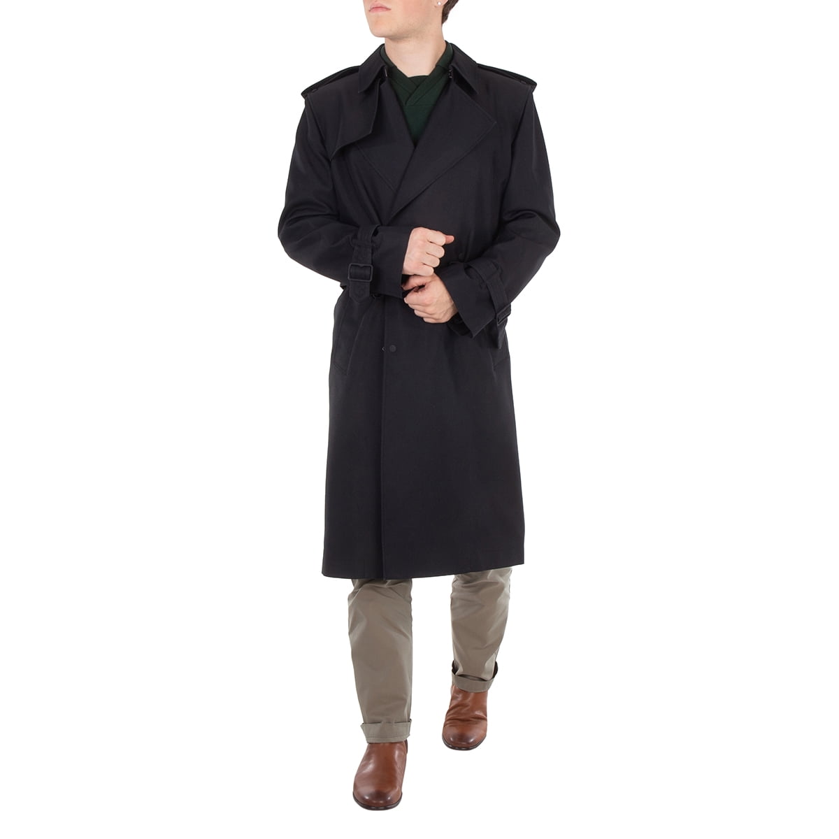 Balenciaga Men's Military Beige Belted Maxi Trench Coat, Size XX